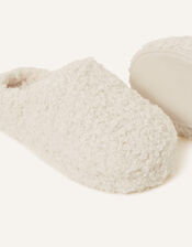 Borg Platform Mule Slippers, Cream (CREAM), large