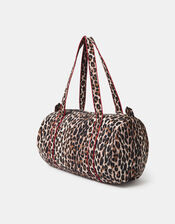 Merci Leopard Print Cotton Weekend Bag, , large