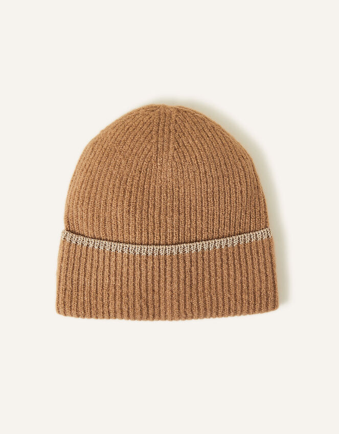 Sparkle Edge Beanie Hat Camel | Beanies & Winter hats | Accessorize UK