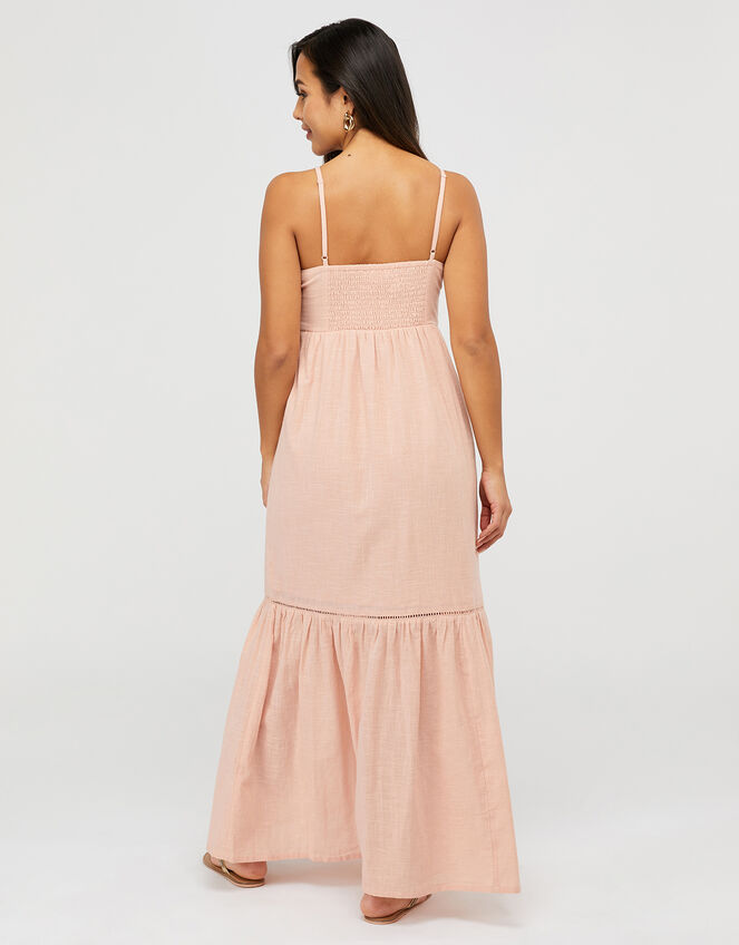 Knot Front Cotton Maxi Dress, Pink (PINK), large