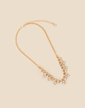 Crystal Leaf Statement Necklace, , large