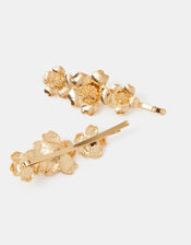 2-Pack Floral Metal Hair Slides, , large