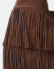 Fringe Suede Shoulder Bag, , large