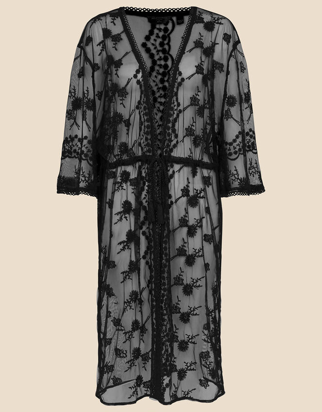Lace Kimono, Black (BLACK), large