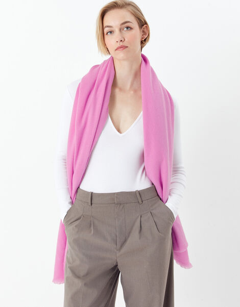 Plain Blanket Scarf Pink, Pink (PINK), large