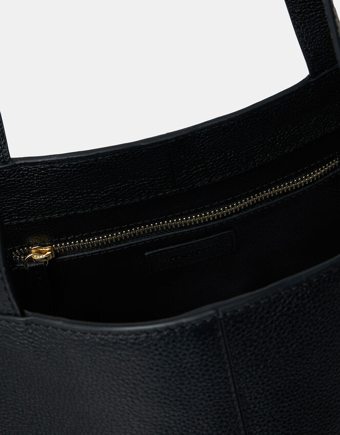 Stud Leather Shopper Bag, , large