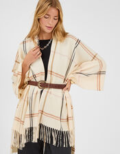 Check Print Poncho, , large