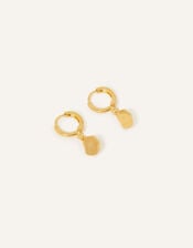 14ct Gold-Plated Organic Shape Huggie Hoops, , large