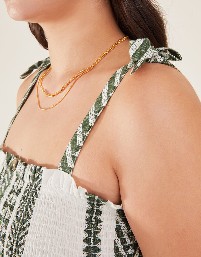 Jacquard Bandeau Dress, Green (KHAKI), large