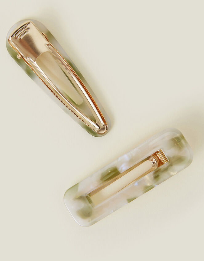 2-Pack Mix Marble Resin Salon Hair Clips, , large