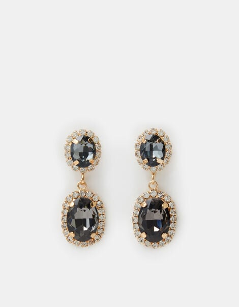 Gemstone Pav&eacute; Double Drop Earrings, , large