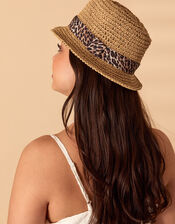Animal Print Band Trilby, , large