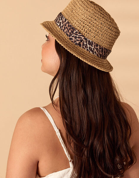 Animal Print Band Trilby, , large