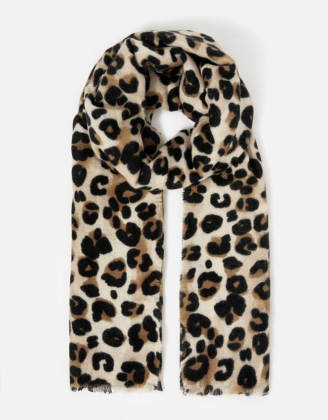 Lucille Leopard Blanket Scarf, , large