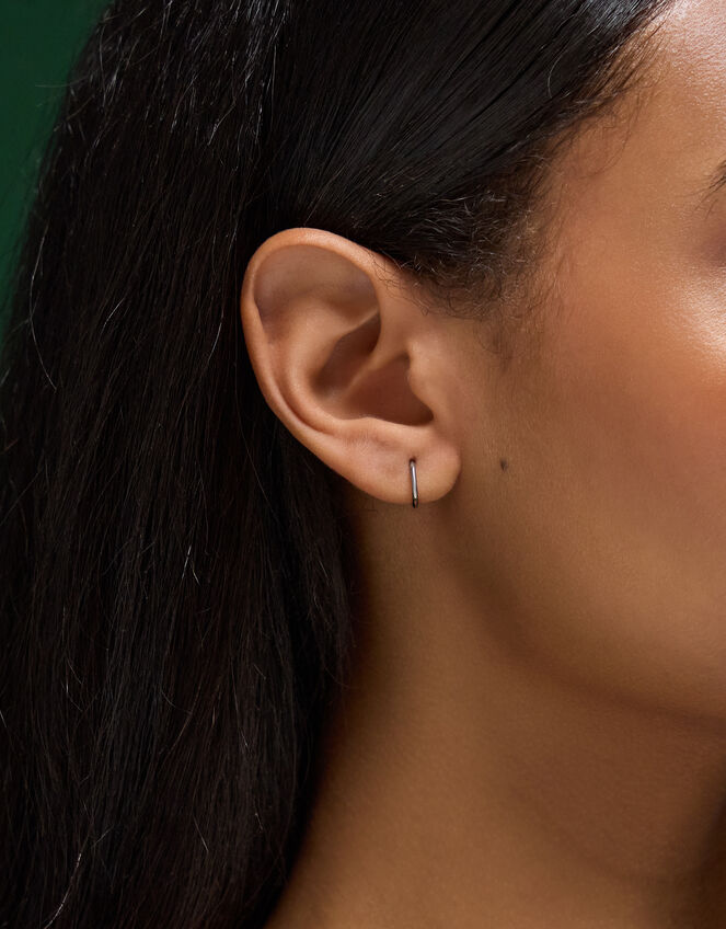 8mm Titanium Clicker Hoop Earrings, , large