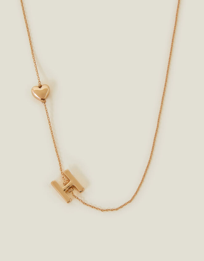 Heart Initial Necklace, Gold (GOLD), large