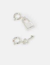 2-Pack Lock & Key Jewellery Charms, Silver (SILVER), large