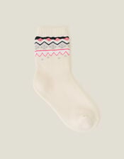 Retro Alpine Socks, Ivory (IVORY), large