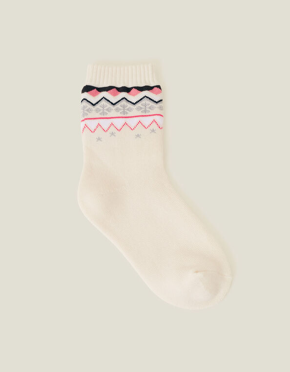 Retro Alpine Socks, Ivory (IVORY), large