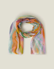 Blurred Wave Print Scarf, , large