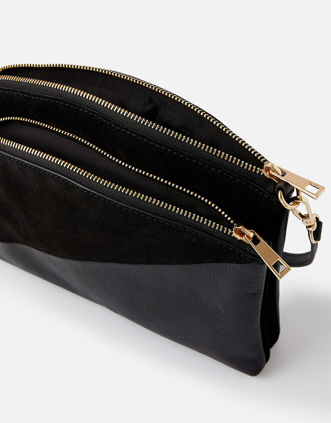 Darcey Leather Double Zip Cross-Body Bag