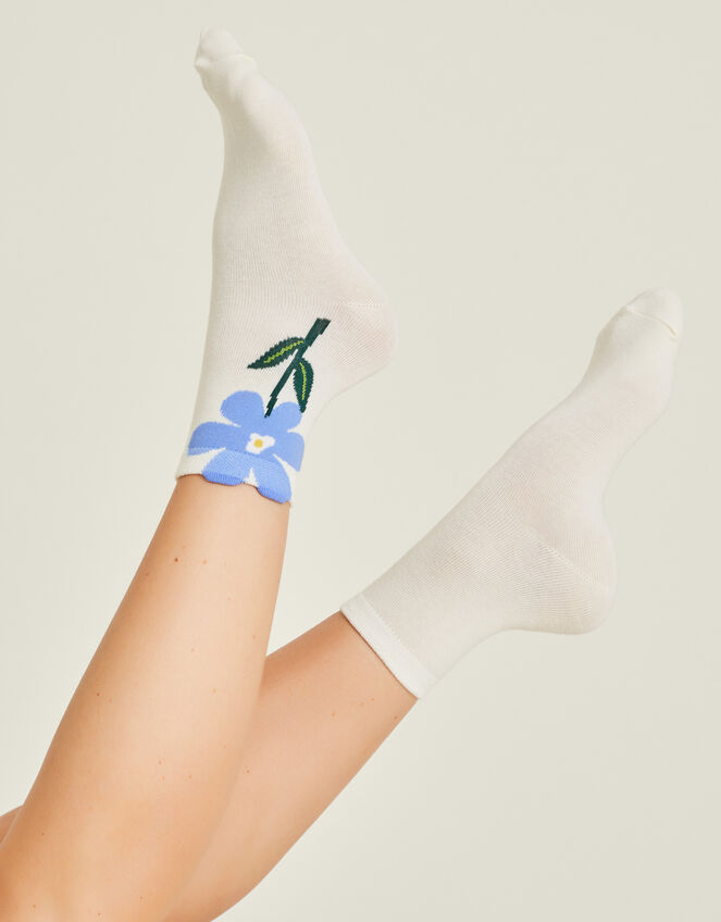 3D Flower Print Socks, , large