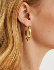 14ct Gold-Plated V-Shaped Hoop Earrings, , large