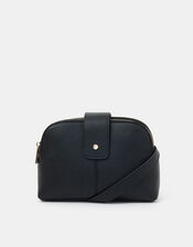 Double-Zip Cross Body Bag, Black (BLACK), large