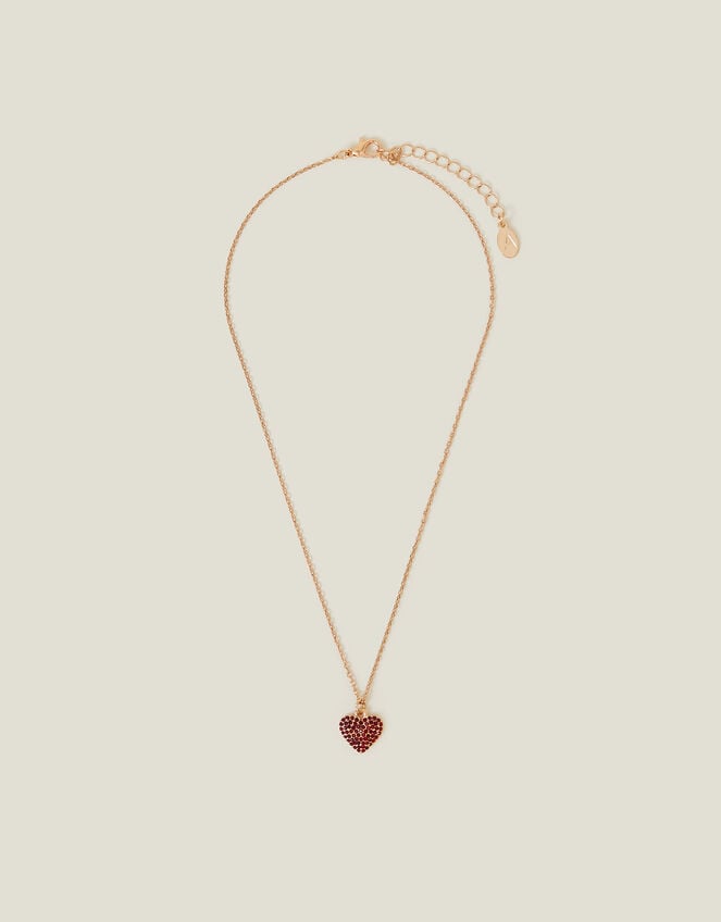 Pave Heart Pendant Necklace, , large