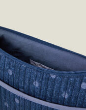 Polka Dot Denim Sling Bag, , large