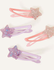 Girls Star Hair Clips 4 Pack, , large
