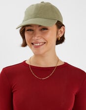 Twill Baseball Cap, Green (KHAKI), large