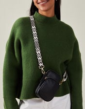 Webbing Strap Phone Bag, Black (BLACK), large