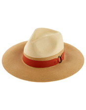 Natural Braided Fedora Hat, Natural (NATURAL), large