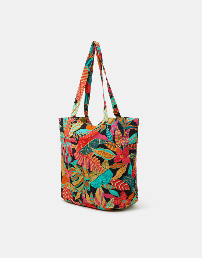 Tropical Print Shopper Bag, , large