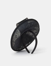 Structured Disc Bow Fascinator, Black (BLACK), large