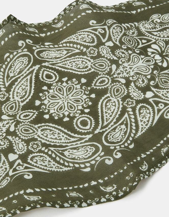 Bandana Neckerchief Scarf, Green (KHAKI), large