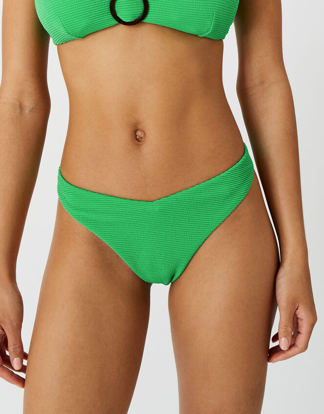 Crinkle Bikini Briefs, Green (GREEN), large