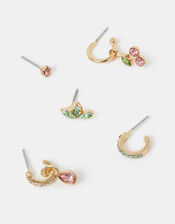 5-Pack Cherry Stud & Hoop Earrings, , large