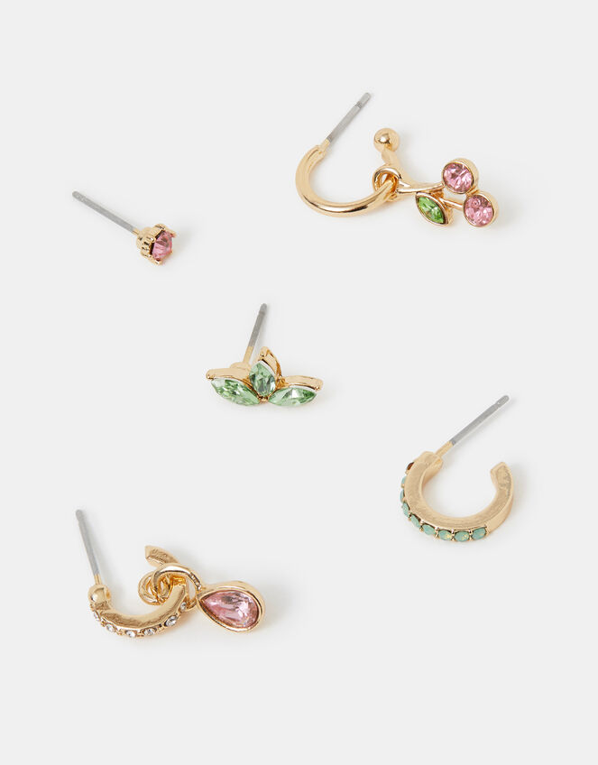 5-Pack Cherry Stud & Hoop Earrings, , large