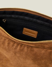 Faux Shearling Suedette Sling Bag, , large