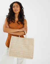 Woven Book Tote Bag, , large