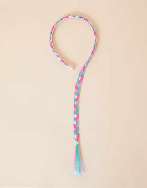 Kids Plaited Fake Hair Extension Headband, , large