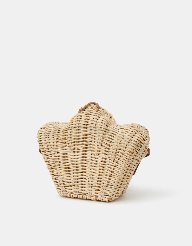 Wicker Shell Crossbody Bag, , large