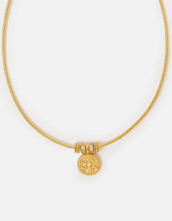 14ct Gold-Plated Molten Coin Collar Necklace, , large