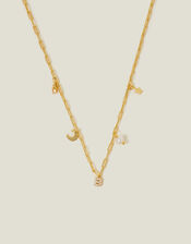 14ct Gold-Plated Initial Charm Necklace, Gold (GOLD), large