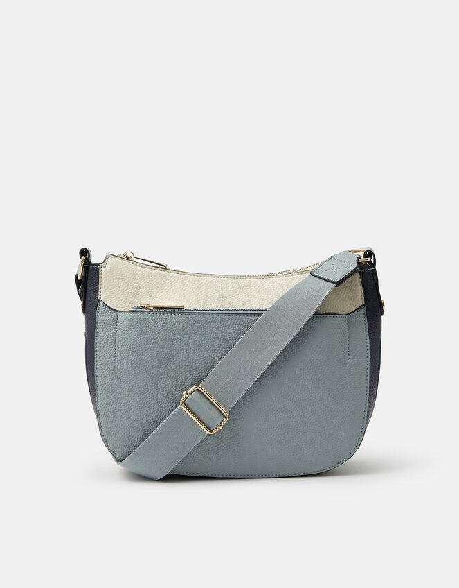Colour Block Crossbody Bag, Blue (BLUE), large