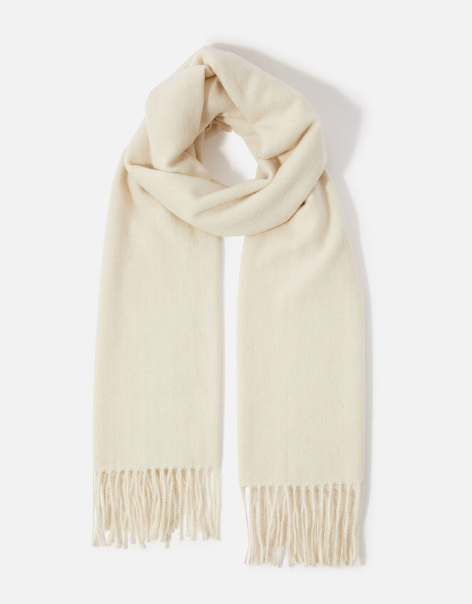 Tassel Blanket Scarf, Natural (NATURAL), large