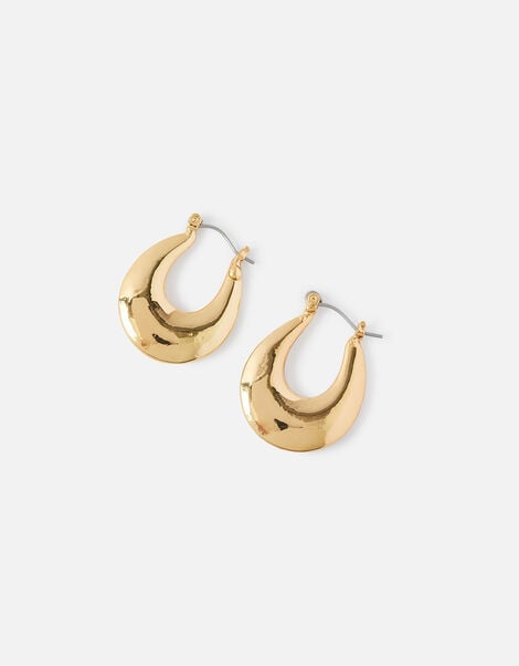 Chunky Oval Hoop Earrings, , large