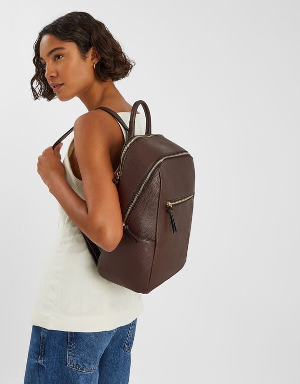 Smart Zip Around Backpack, Brown (CHOCOLATE), large